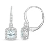 Thumbnail Image 2 of Aquamarine Earrings 1/5 ct tw Diamonds 10K White Gold