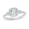 Thumbnail Image 0 of Aquamarine Ring 1/5 ct tw Diamonds 10K White Gold
