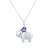 Thumbnail Image 1 of Elephant Necklace Amethyst Sterling Silver