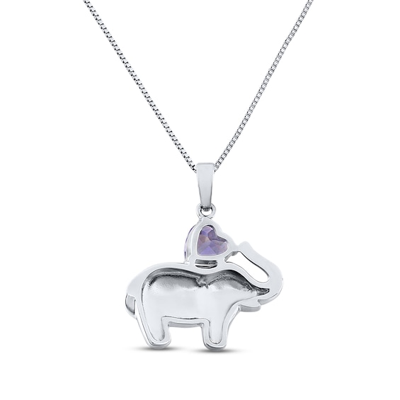 Thumbnail Image 2 of Elephant Necklace Amethyst Sterling Silver