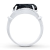 Thumbnail Image 1 of Black Onyx Ring 1/15 ct tw Diamonds Sterling Silver