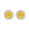 Citrine Earrings Lab-Created Sapphire Sterling Silver
