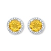 Thumbnail Image 2 of Citrine Earrings Lab-Created Sapphire Sterling Silver