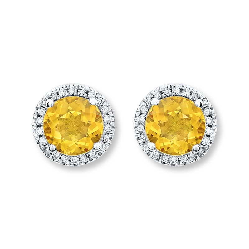 Citrine Earrings Lab-Created Sapphire Sterling Silver