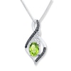 Thumbnail Image 0 of Peridot Necklace Diamond Accents Sterling Silver