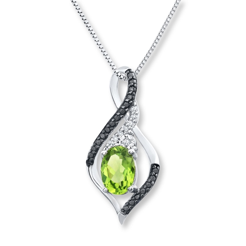 Peridot Necklace Diamond Accents Sterling Silver