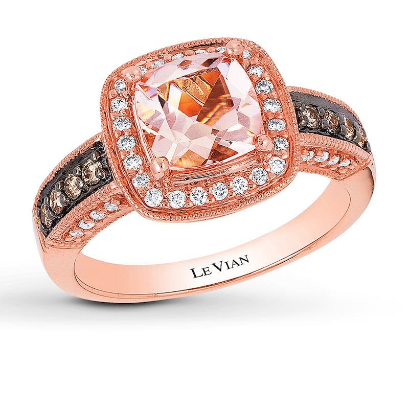 Main Image 1 of Le Vian Morganite Ring 1/3 ct tw Diamonds 14K Strawberry Gold