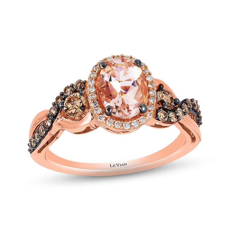 Main Image 1 of Le Vian Morganite Ring 1/2 ct tw Diamonds 14K Strawberry Gold