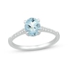 Thumbnail Image 0 of Aquamarine Ring 1/15 ct tw Diamonds Sterling Silver