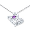 Thumbnail Image 2 of Amethyst Heart Necklace 1/15 ct tw Diamonds Sterling Silver