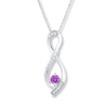 Diamond Infinity Necklace Amethyst Sterling Silver
