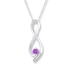 Thumbnail Image 1 of Diamond Infinity Necklace Amethyst Sterling Silver
