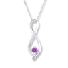 Thumbnail Image 0 of Diamond Infinity Necklace Amethyst Sterling Silver