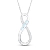 Thumbnail Image 0 of Diamond Infinity Necklace Aquamarine Sterling Silver