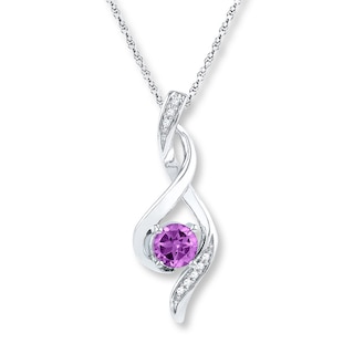 Amethyst Necklace Diamond Accents Sterling Silver | Kay