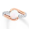 Thumbnail Image 3 of Lab-Created Opal Ring Diamond Accents Sterling Silver/10K Rose Gold