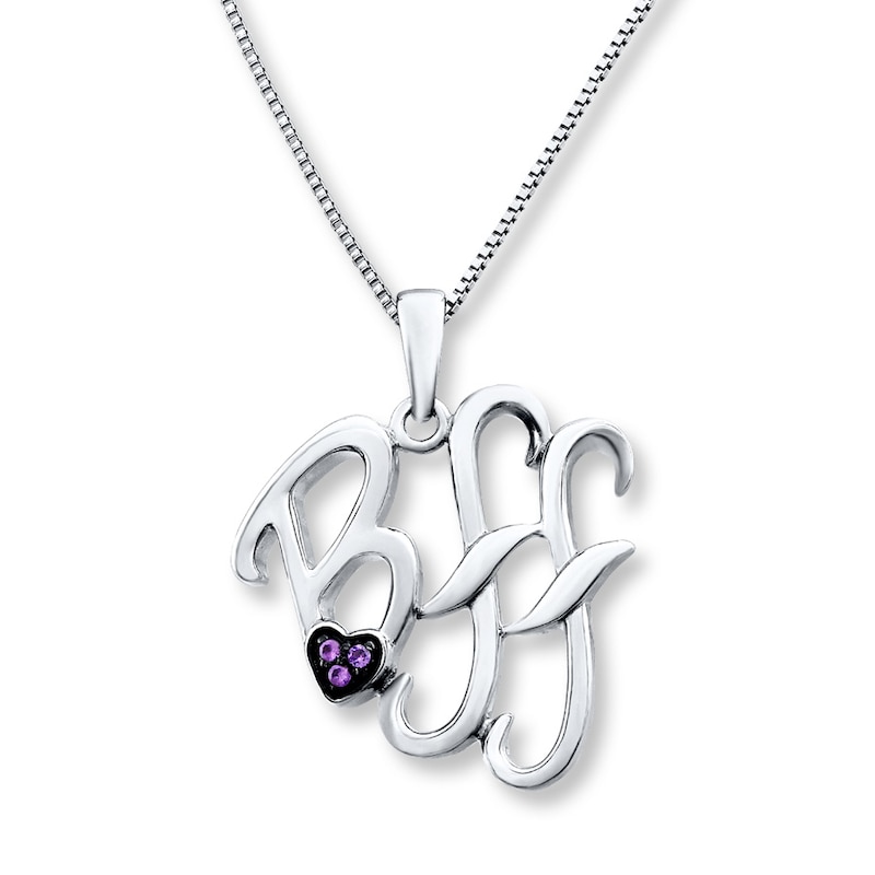 Main Image 1 of BFF Necklace Amethysts Sterling Silver