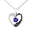 Amethyst Heart Necklace Sterling Silver