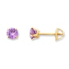 Thumbnail Image 1 of Children's Earrings Lavender Cubic Zirconia 14K Yellow Gold