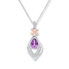 Thumbnail Image 0 of Amethyst Necklace 1/10 ct tw Diamonds Sterling Silver/10K Gold