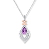Thumbnail Image 1 of Amethyst Necklace 1/10 ct tw Diamonds Sterling Silver/10K Gold