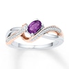 Thumbnail Image 1 of Amethyst Ring 1/15 ct tw Diamonds Sterling Silver/10K Gold