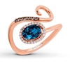 Thumbnail Image 0 of Le Vian Blue Topaz Ring 1/8 ct tw Diamonds 14K Strawberry Gold