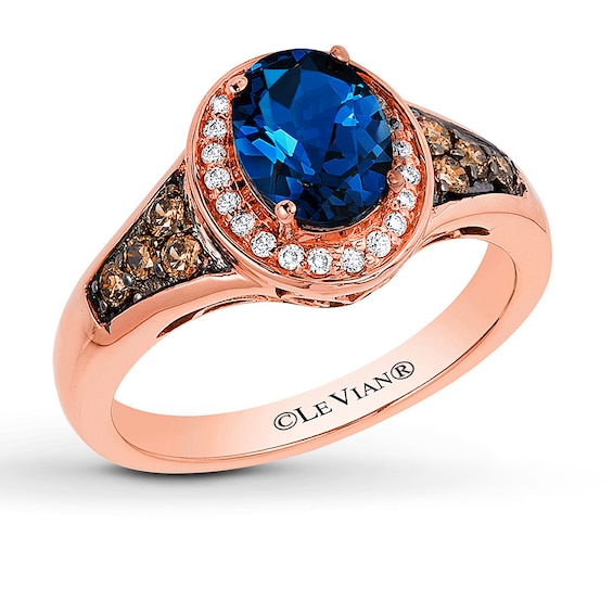 Le Vian Blue Topaz 1/4 ct tw Diamonds 14K Strawberry Gold