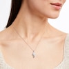 Thumbnail Image 2 of Aquamarine Necklace Diamond Accents Sterling Silver