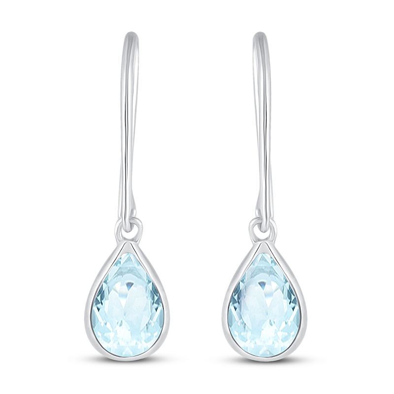 Main Image 1 of Aquamarine Earrings 10K White Gold