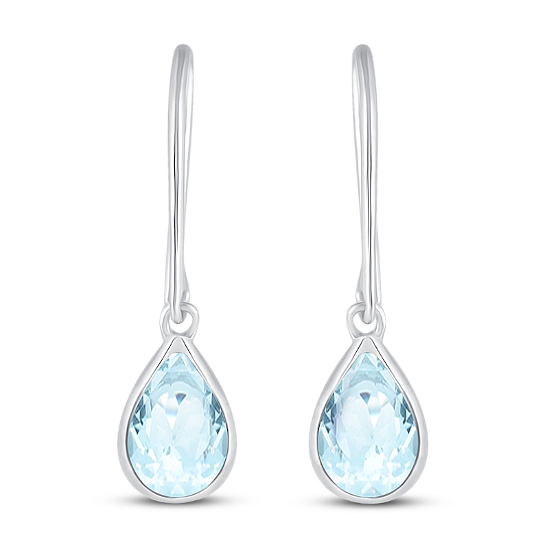 Aquamarine Earrings 10K White Gold