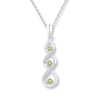 Thumbnail Image 1 of Peridot Necklace 1/15 ct tw Diamonds 10K White Gold