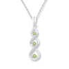 Thumbnail Image 0 of Peridot Necklace 1/15 ct tw Diamonds 10K White Gold