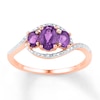 Thumbnail Image 0 of Amethyst Ring Diamond Accents 10K Rose Gold