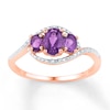 Thumbnail Image 1 of Amethyst Ring Diamond Accents 10K Rose Gold