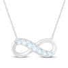 Thumbnail Image 1 of Infinity Necklace Natural Aquamarines 10K White Gold
