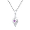 Thumbnail Image 1 of Amethyst Necklace 1/20 ct tw Diamonds 10K White Gold