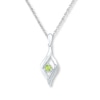 Thumbnail Image 1 of Peridot Necklace 1/20 ct tw Diamonds 10K White Gold