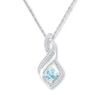 Thumbnail Image 0 of Aquamarine Necklace 1/15 ct tw Diamonds 10K White Gold