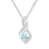 Thumbnail Image 1 of Aquamarine Necklace 1/15 ct tw Diamonds 10K White Gold