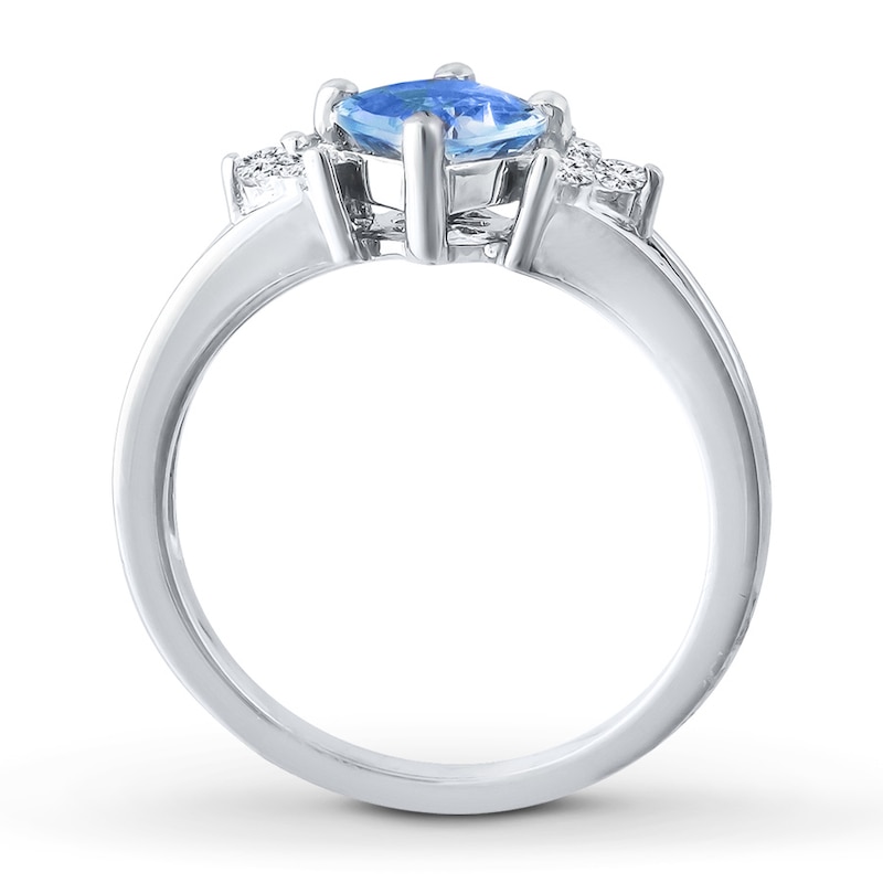 Aquamarine Ring White Topaz Sterling Silver