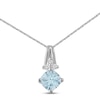 Thumbnail Image 1 of Aquamarine Necklace White Topaz Sterling Silver