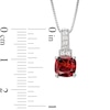 Thumbnail Image 1 of Garnet Necklace White Topaz Sterling Silver