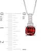 Thumbnail Image 2 of Garnet Necklace White Topaz Sterling Silver