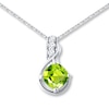 Thumbnail Image 0 of Peridot Necklace White Topaz Sterling Silver