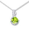 Thumbnail Image 1 of Peridot Necklace White Topaz Sterling Silver