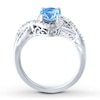 Thumbnail Image 2 of Blue Topaz Ring Diamond Accents Sterling Silver