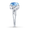 Thumbnail Image 3 of Blue Topaz Ring Diamond Accents Sterling Silver