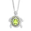 Thumbnail Image 0 of Peridot Turtle Necklace in Sterling Silver