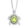 Thumbnail Image 1 of Peridot Turtle Necklace in Sterling Silver